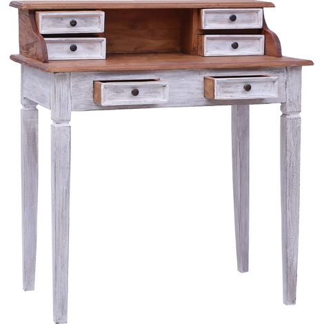 Maison Exclusive - Scrivania con Cassetti 90x50x101 cm in Legno Massello di Mogano (1/5)