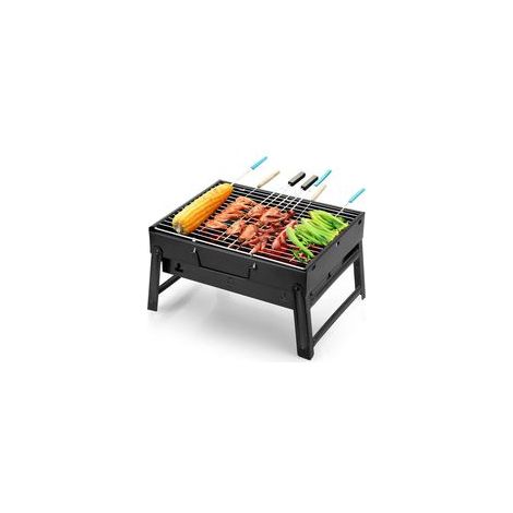 Barbecue Portable Petit Barbecue à Charbon de Table Domestique Pliable avec 2 Barbecue Grille Clip Inox Acier Barbecue Extérieur/Camping/Piquenique (1/5)
