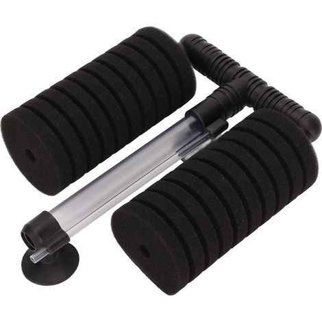 Filtre à eau double bio-éponge pour aquarium, haute efficacité, détachable, avec 2 ventouses pour aquarium. (1/5)