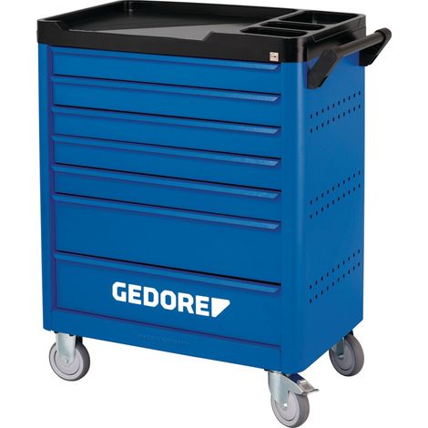 Wkz.wagen WSL-L-TS-308 chariot de travail B785xT510xH1045mm 400 kg 7 tiroirs acier bleu (1/4)