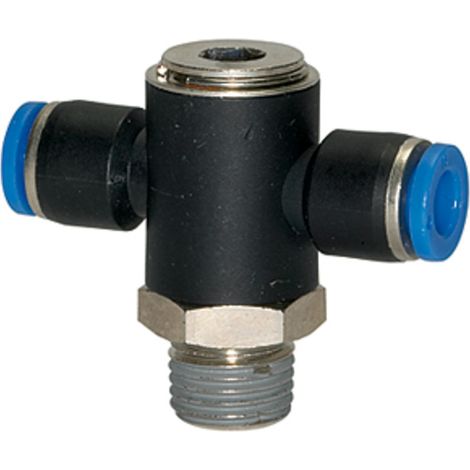 Riegler T-Steckverschraubung »Blaue Serie«, drehbar, R 1/4 außen, Ø 10 mm (1/3)