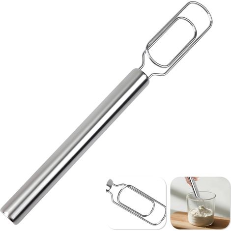 Deense sneeuwbesem, roerstaal deegbesem, 30 cm handmixer handmatig, deegmixer voor mixen en roeren, bakbenodigdheden voor brood, dubbele gaten voor snel mixen, deegwisselaar voor bakken, deeg, gebak (1/5)