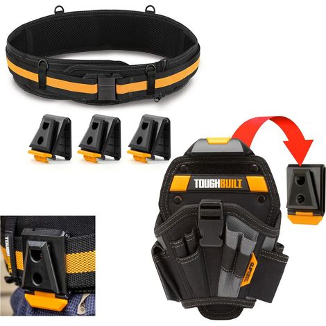 Toughbuilt ClipTech Clip Tech Large Drill Holster Belt and Set of Clips (1/4)