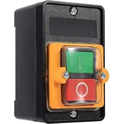Commutateur à Bouton Poussoir, AC220V / 380V 10A Interrupteur à Bouton de Commande de Puissance étanche Monophasé/Triphasé, Bouton de Commande Marche/Arrêt Avec Coquillage, Interrupteur Machi-Crezuo (1/4)