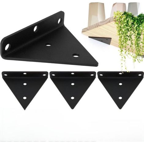 Set mit 4 dreieckigen Regalträgern, 8 cm große, schwebende Regalträger aus Eisen, Wandregalträger aus Metall für selbstgebaute offene Regale (1/5)