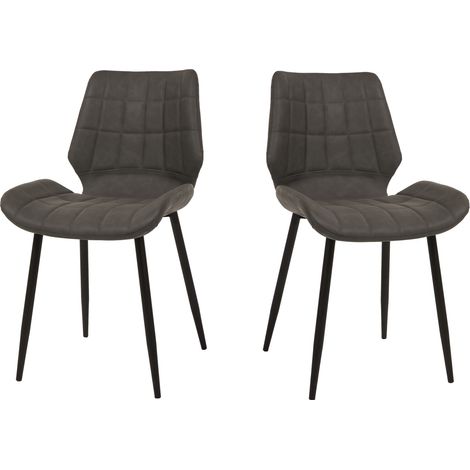 Chaise de salle à manger moderne en PU anthracite (lot de 2) Toronto (1/4)