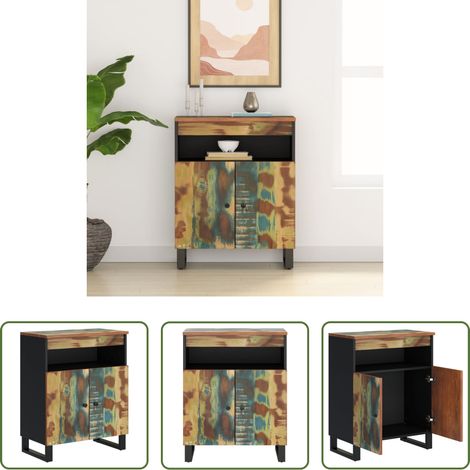 vidaXL Massivholz - Sideboard mit 2 Türen 60x33x75 cm Altholz Massiv (1/5)