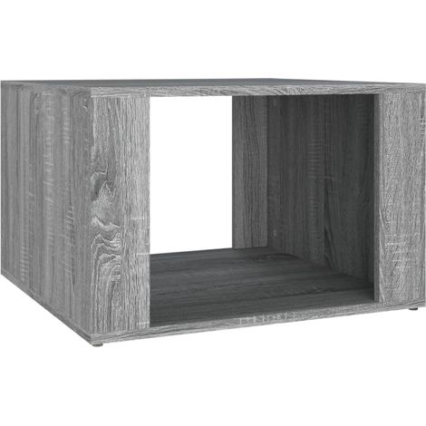 Mesita de noche con compartimento abierto 57 x 55 x 36 cm madera contrachapada gris DEC034683