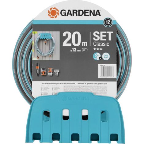 Gartenschlauch-Set Gardena Classic mit 20 m 13 mm Schlauch, Wandhalterung und Lanze mit verstellbarer Düse (1/2)