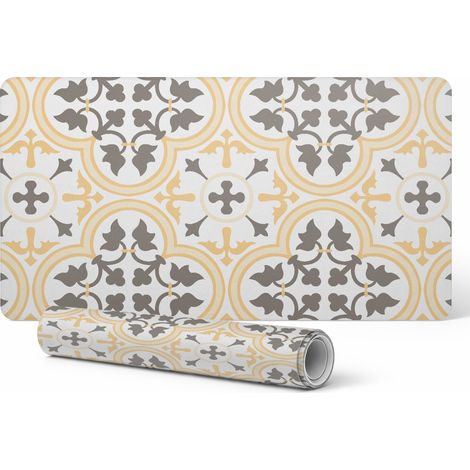 Alfombrilla protectora antideslizante para escritorio con adorno vegetal gr谩fico, 90x45 cm. (1/5)