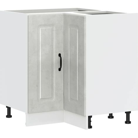 Mueble de cocina esquinero moderno con puertas prácticas 75,5 x 75,5 x 81,5 cm madera de ingeniería gris hormigón 020049934 (1/5)