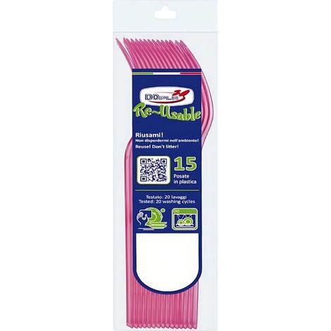 Dopla Forchette Compact Fucsia Riutilizzabili 15 pz
