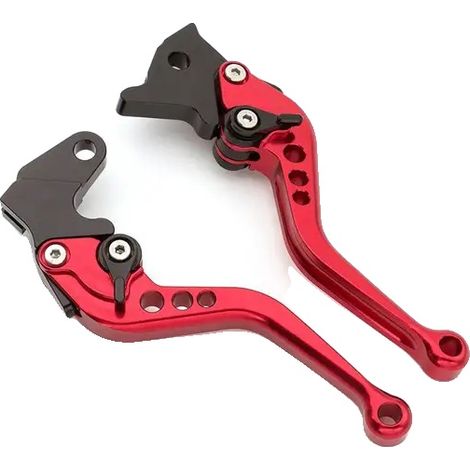 Palancas de freno y embrague, función ajustable, material de alta calidad, color rojo corto. (1/2)