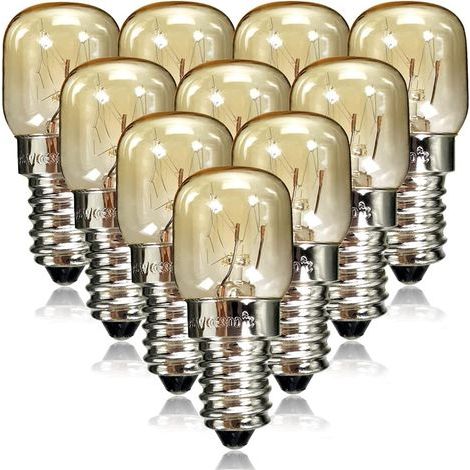 Lot de 10 ampoules pygmées SES E14 avec culot à baonnette - Ampoules pour four/micro-ondes résistantes jusqu'à 300 °C - Ampoules de nuit (25W) (1/4)