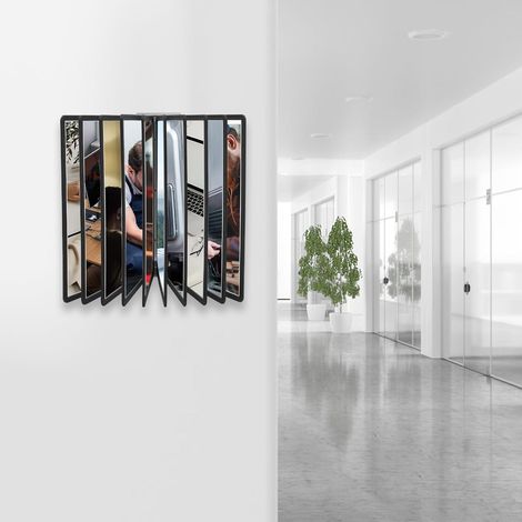 A4 magnétique support mural de dossier de feuillet, clip de rangement de données de grande capacité, approprié pour le mur métallique magnétique, 32.5  26  9.5cm (noir) (1/5)