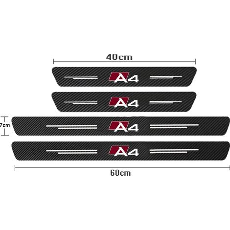 (4 pièces pour A4) Protections de seuil de porte en fibre de carbone pour Audi A4 B6,B8,B7,B9 et B5 (2010-2020-2023) - Accessoires auto (1/3)