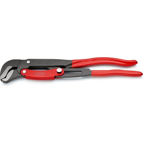 KNIPEX 83 61 015 Llave para tubos en forma de S Con ajuste rápido recubiertos de plástico recubierto de pintura pulverizada, gris 420 mm (1/5)