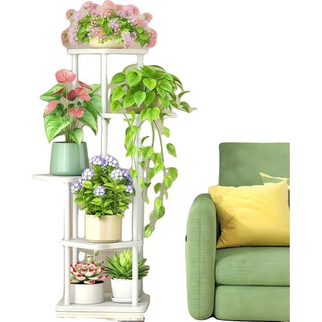 Soporte para plantas de 5 niveles, diseño que ahorra espacio, B-5-layers-White (1/2)