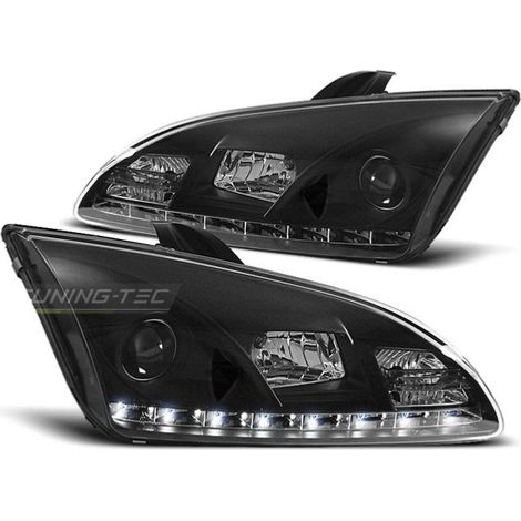 Paire de feux phares Ford Focus 04-08 Daylight noir-27361345 (1/2)