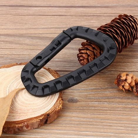 Mousqueton de montagne en forme de D pour camping et escalade, crochet miniature robuste pour accrochage rapide (1/5)