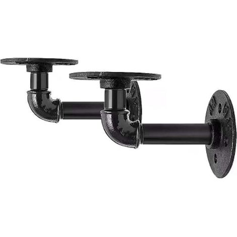 Industrielle Rohrhalterung, Rohrregal, 2-teiliges Set, Halterungen im Retro-Stil, Wandmontage, dekorative Aufbewahrung für Zuhause. – AquaForge