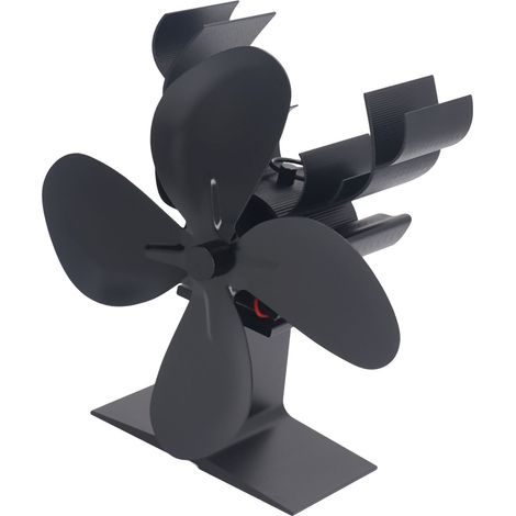 Ventilateur de radiateur thermique en métal à 4 pales et moteur unique, ventilateur de cheminée, ventilateur de poêle à bois, ventilateur de style Noël (1/5)