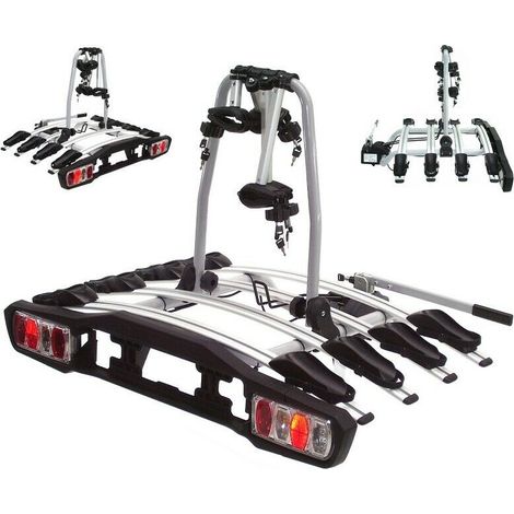 Fahrradträger für 4 Fahrräder 60kg Heckträger Anhängerkupplung abklappbar 58001