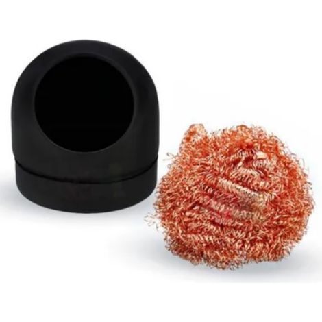 1 Brosse nettoyage pannes fer à souder, Acier inoxydable, Avec support, Fil métallique, Pour soudure électronique (1/5)