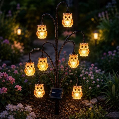 Lampe de jardin créative - Lampe solaire en forme d'oiseau (Hibou)