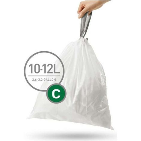 Simplehuman - Bolsas de basura 10-12 l, tipo C, 20 uds CW0162 (1/5)