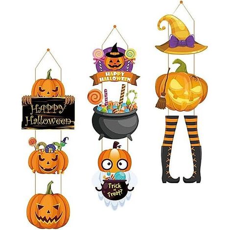 Lot de 9 panneaux suspendus Halloween pour décoration murale (1/5)