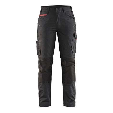 Pantaloni da lavoro per manutenzione stretch donna 7195 - Nero/Rosso M - FR(42) - SE(C40) - Corti (1/3)
