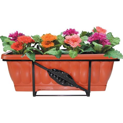 fioriera Balconi fioriti vaso rettangolare 50 cm in ferro battuto da balcone (1/2)