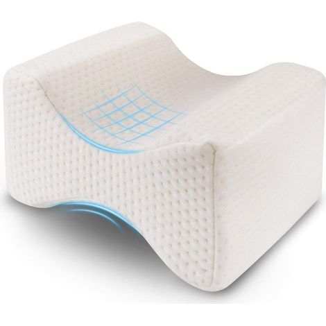 Oreiller pour les jambes pour un meilleur maintien de la colonne vertébrale, oreiller en mousse à mémoire de forme pour les genoux, idéal pour soulager la sciatique et les personnes dormant sur le côt (1/5)
