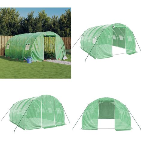 Gewächshaus mit Stahlrahmen Grün 12 m² 4x3x2 m - Gewächshaus - Gartengewäschshaus - Tomatenhaus - Pflanzenhaus - Greenhouse - Home & Living (1/5)