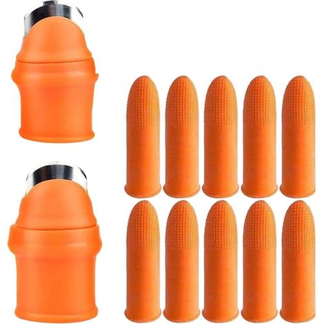 Couteaux à Pouce en Silicone avec Lames pour Récolte et Taille de Plantes, Fruits et Légumes, Inclus Protège (1/5)