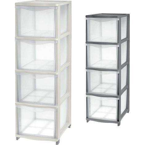 Cassettiera 'cover line' cm. 26,8x37xh.82,7 - Colore: Trasparente/Panna