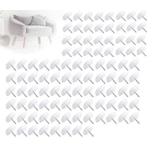100 PCS Patin Chaise Glisse, Patins Chaise a Clouer pour Meubles pour Chaises Anti Bruit Tampon Pied de Chaise Patin Chaise à Clouer (1/4)