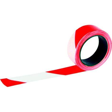 Taliaplast – Ruban de signalisation rouge et blanc 100m x 50mm – Résistant à l'humidité – Impression recto verso pour meilleure visibilité