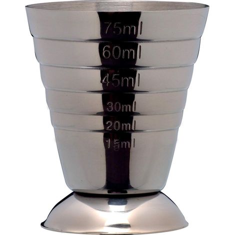 Piazza - Misurino Cocktail in Acciaio Inox, Dosatore Professionale per Attrezzatura Bar, Jigger Barman Capacità 75ml