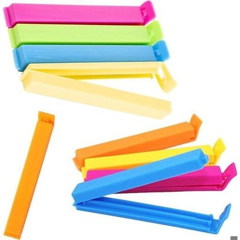 Clip, 24 clip, clip per sacchetti, clip di fissaggio per sacchetti alimentari, clip per bustine, colore casuale, moschettone in plastica (1/5)