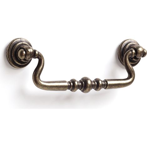 Asa en zamak con acabado cuero, dimensiones: 112x37x22mm, entrepuntos: 96mm -