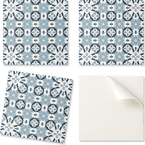 Azulejos de vinilo autoadhesivos para pared con dise帽o geom茅trico, 4x50x50 cm.