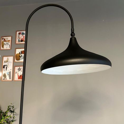Lampadaire Helor Métal Moderne E27 Largeur 37 cm Abat-jour Réglable Tablette Variateur (1/5)