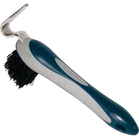 Blu e Grigio - Nettapiedi con gancio spazzolino e manico in gomma morbida