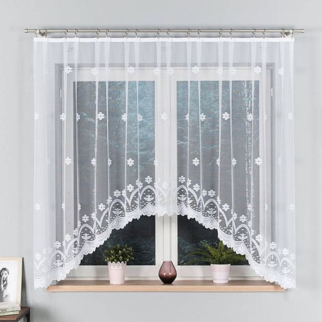 Tenda jacquard pronta all'uso modello Florentyna 330x160cm bianca (1/5)