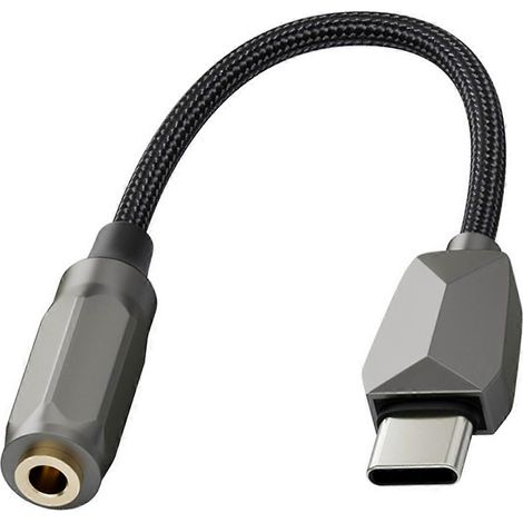 Câble USB-C tressé résistant vers prise jack 3,5 mm et adaptateur USB-C vers prise casque 3,5 mm pour une connexion optimale de vos appareils. Disponible en plusieurs couleurs. (1/5)