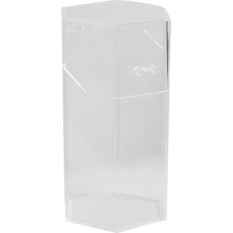 Porte-pinceaux de maquillage acrylique polyvalent, boîte de rangement hexagonale pour salle de bain et plan de toilette (1/2)