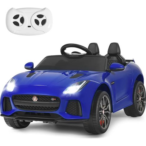 COSTWAY Jaguar Auto Elettrico 12 V per Bambini, Macchina Elettrica con Telecomando, Avanti e Indietro, Velocità 3-5 km/h (Blu)