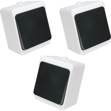 3er Set REV AquaMini Aufputz Feuchtraum Aus-/Wechselschalter IP54 kompakt mini (1/5)